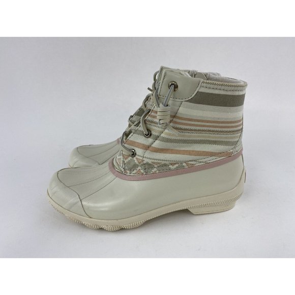 Sperry Top Sider Women's Duck Boots Tan Pink Pattern Syren Gulf Playa STS87057 - Picture 9 of 11